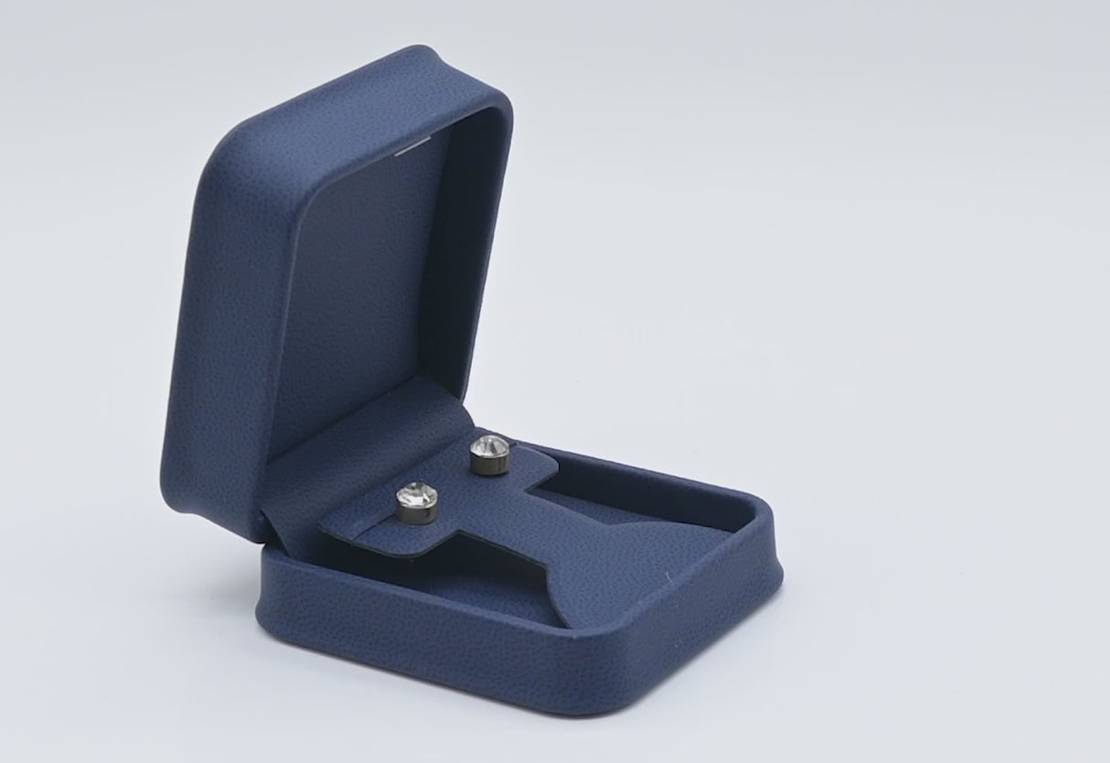 Navy Blue Leatherette Jewelry Earring T Stand Boxes