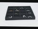 16-Compartment Black Flocked Jewelry Tray Liner - Half Size