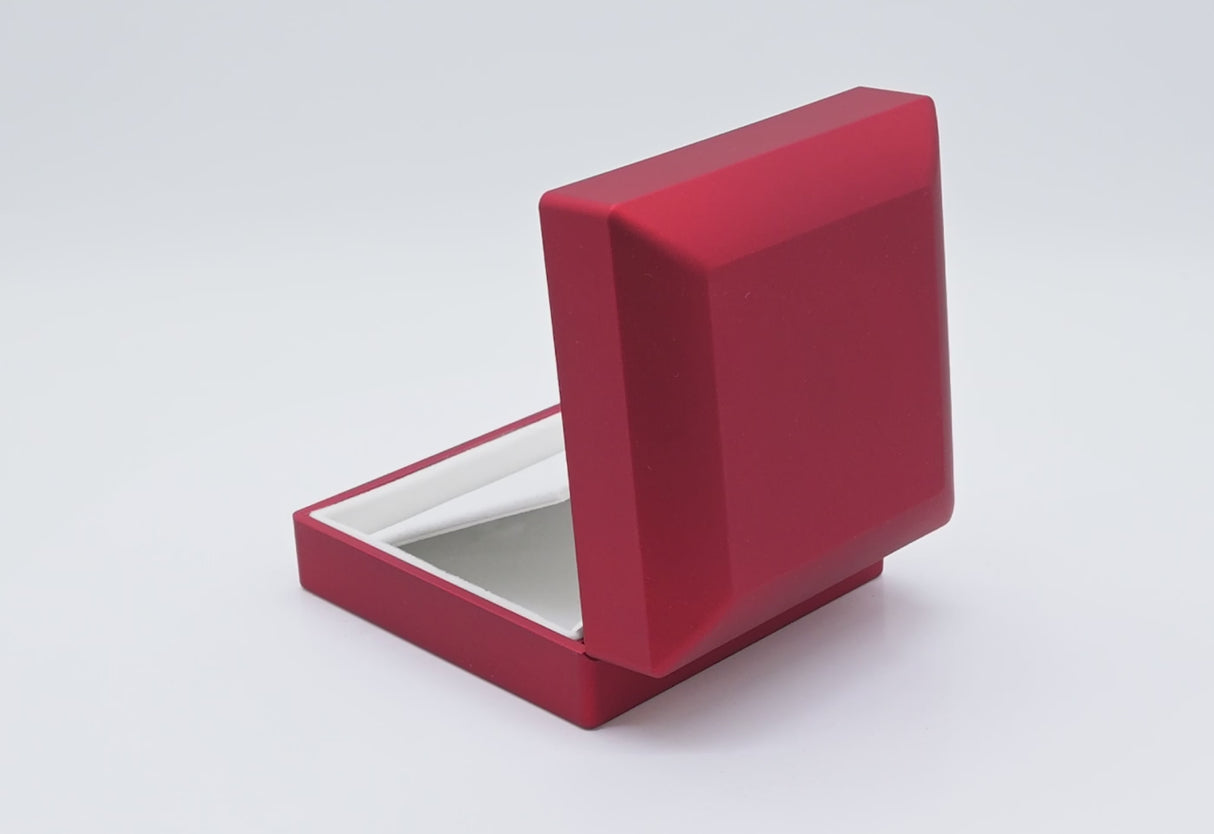 Red Soft Touch Lighted earring and pendant Box