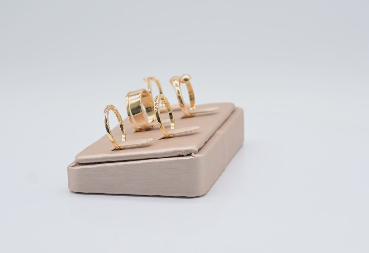Champagne Pink 5 Clip Jewelry Ring Display