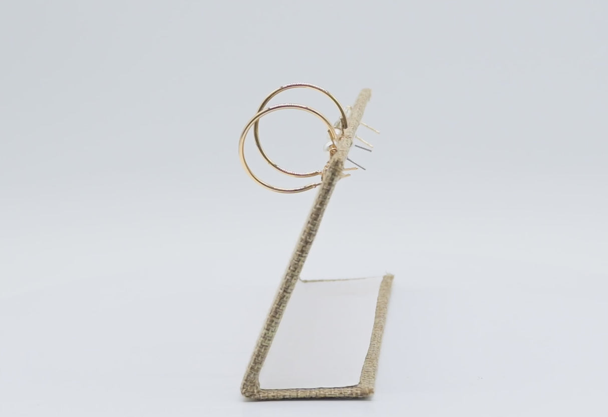 Brown Burlap Earring Pendant Display Stand - Holds 3 Pairs