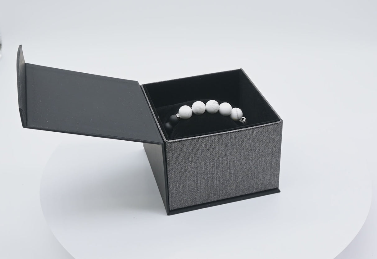 Grey and Black Magnetic Watch Pillow Box