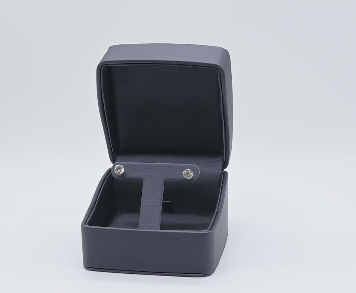 Large Premium Navy Blue Leatherette Earring T-Insert Box