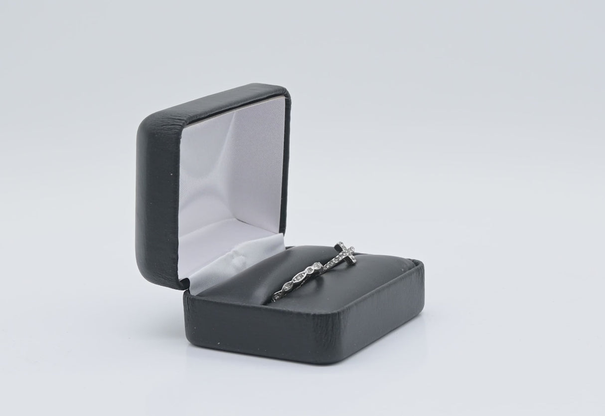 Black Leatherette Dual Ring Box with Metal Frame - Pack of 12