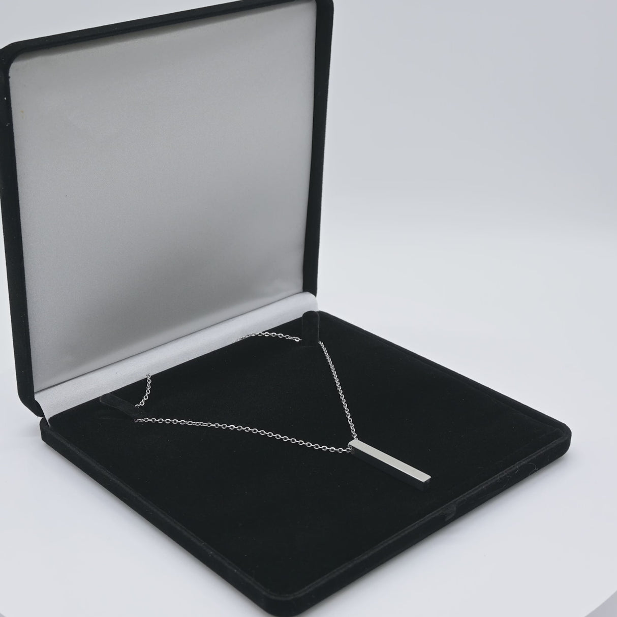 Black Flocked Velour Jewelry Necklace Boxes