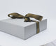 Steel Grey Leatherette Necklace Boxes with Brown Bow Ribbon - Pack of 6
