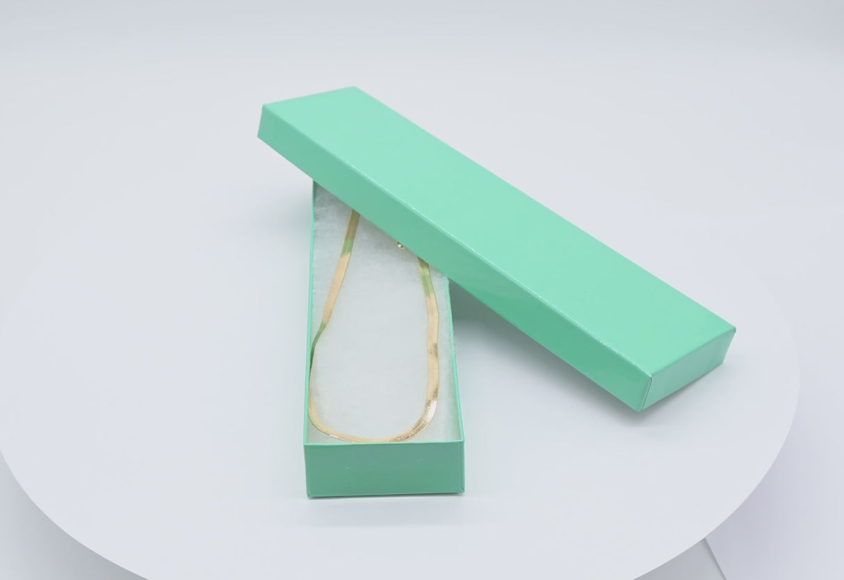 Teal Paper Cotton Filled Jewelry Gift Packaging Boxes #82