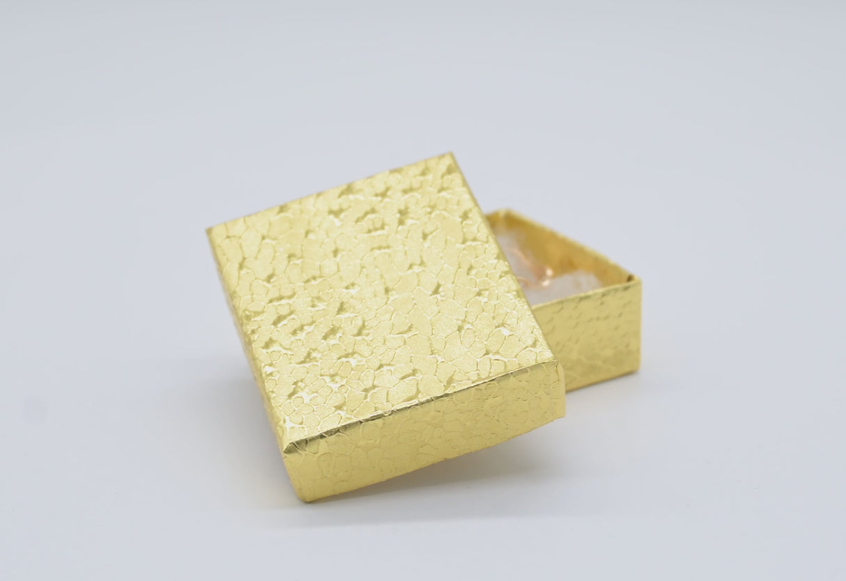 Gold Foil Cotton Filled Jewelry Gift Boxes #11