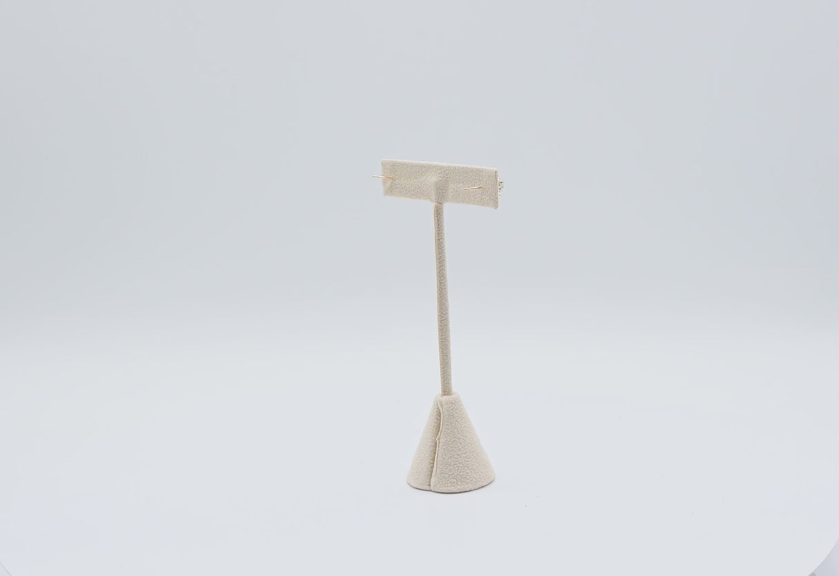 Beige Faux Suede Jewelry Earring T Stand, 4-3/4" Tall