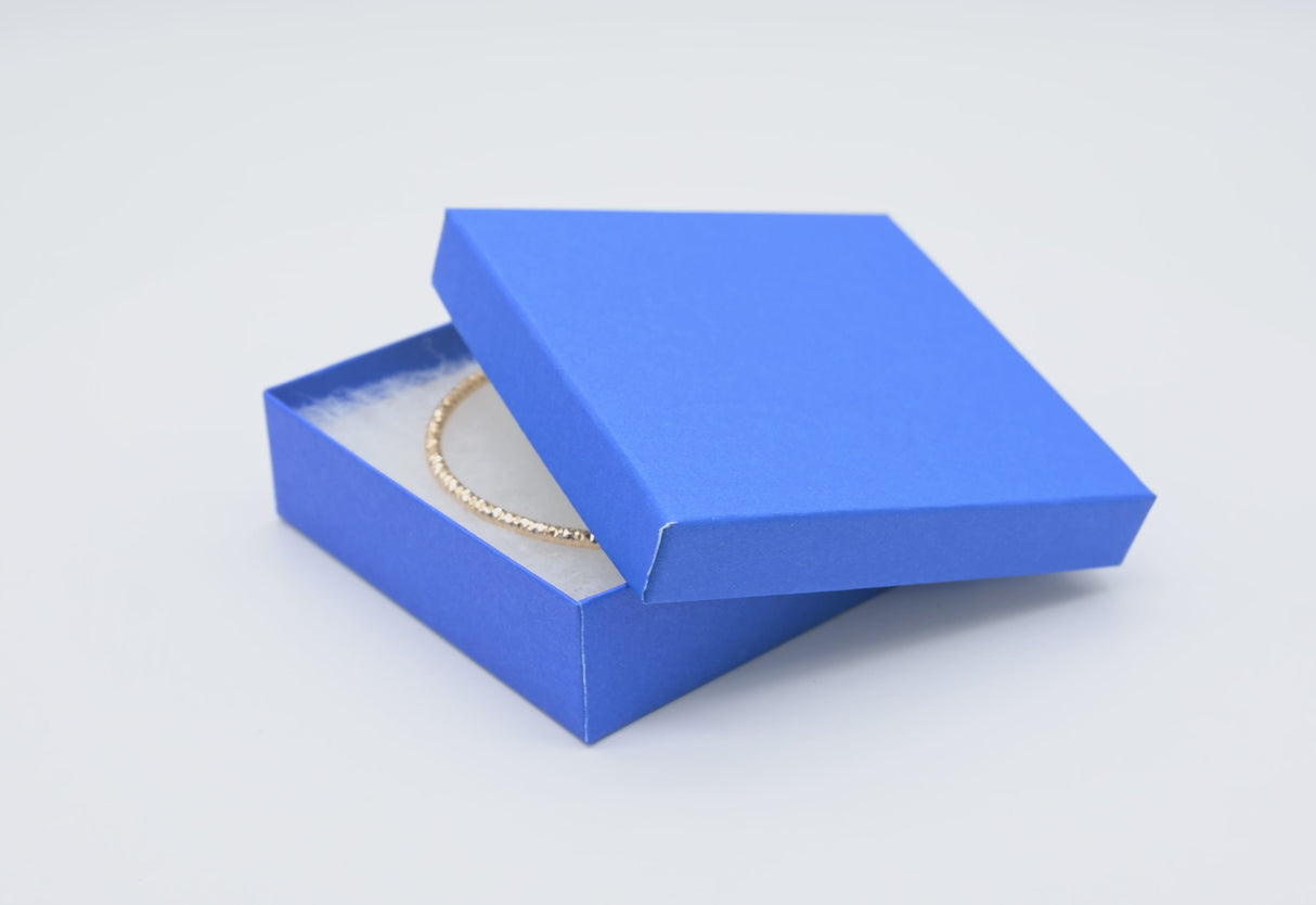 Premium Cobalt Blue Cotton Filled Jewelry Gift Boxes #33