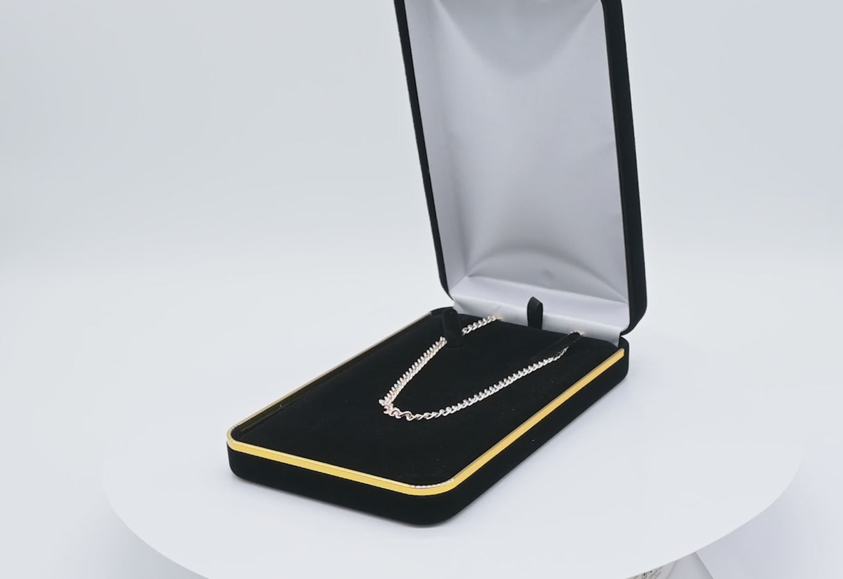 Black Velvet Jewelry Necklace or Chain Gift Packaging Boxes with Gold Trim