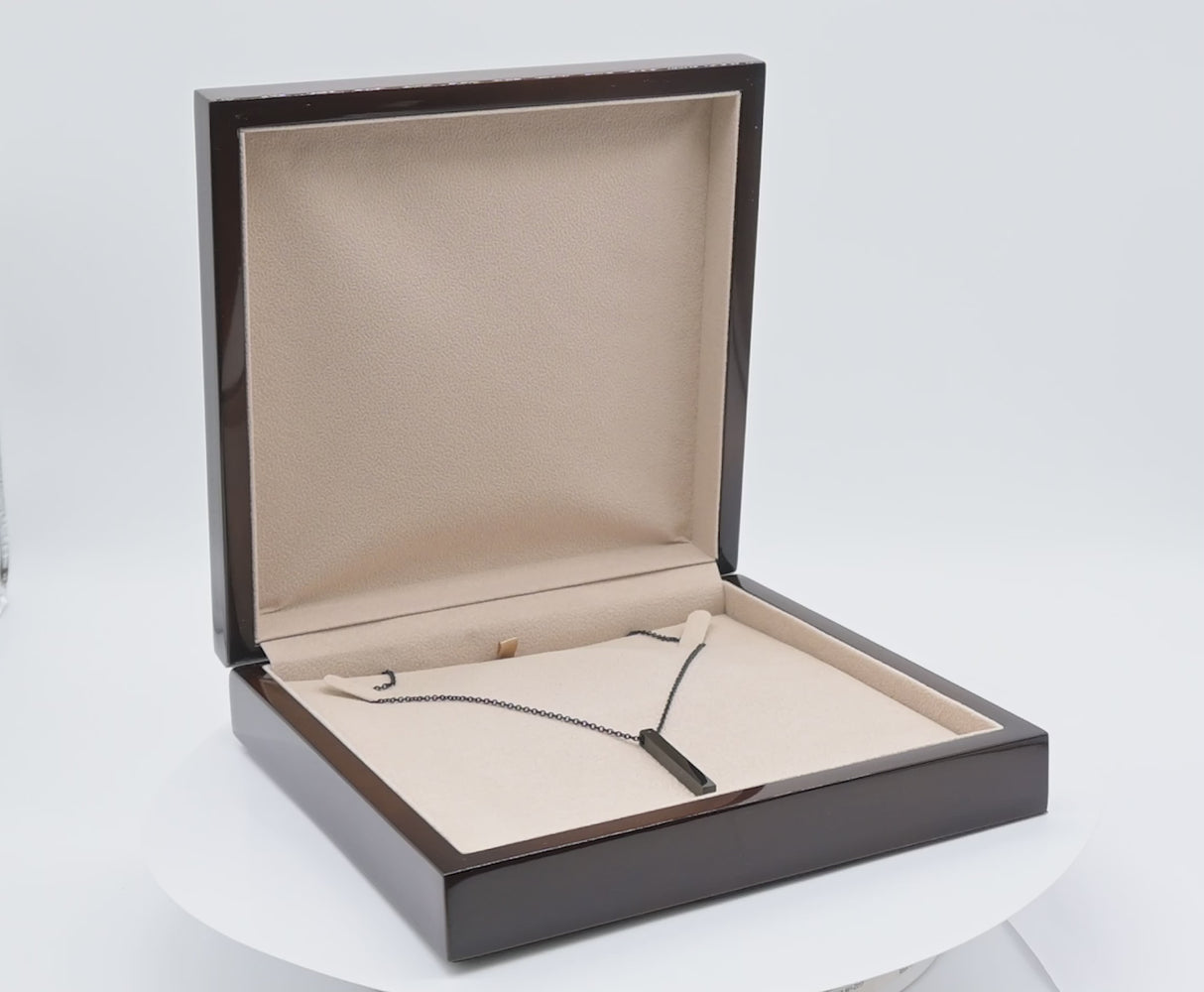 Premium Brown Veneer Jewelry Necklace Display Packaging Box