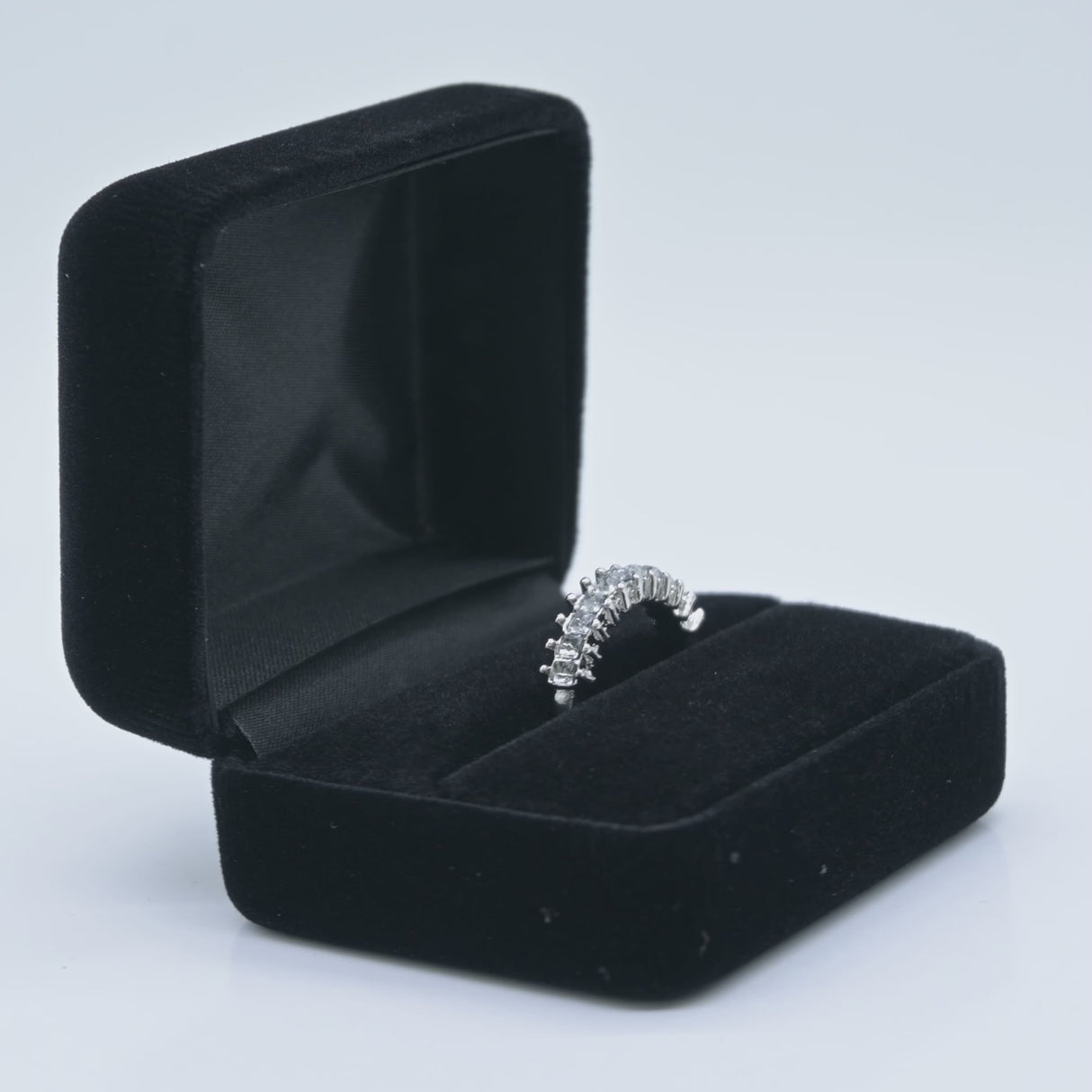 Black Velvet Jewelry Ring Gift Packaging Boxes - Holds 1 to 2 Rings