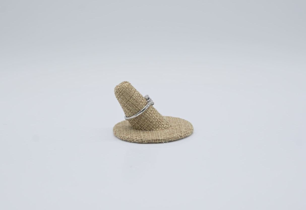 Brown Burlap Single Ring Display Stand, 1-1/4" Tall