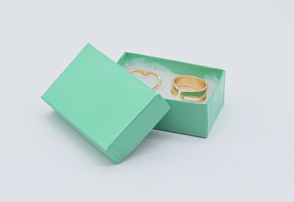 Teal Paper Cotton Filled Jewelry Gift Packaging Boxes #11
