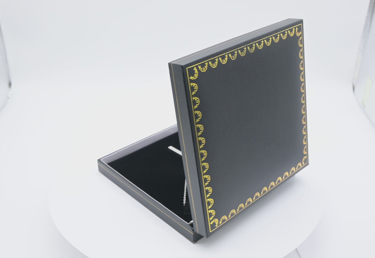 Black Leatherette Necklace Box with Gold Trim - Pack of 12