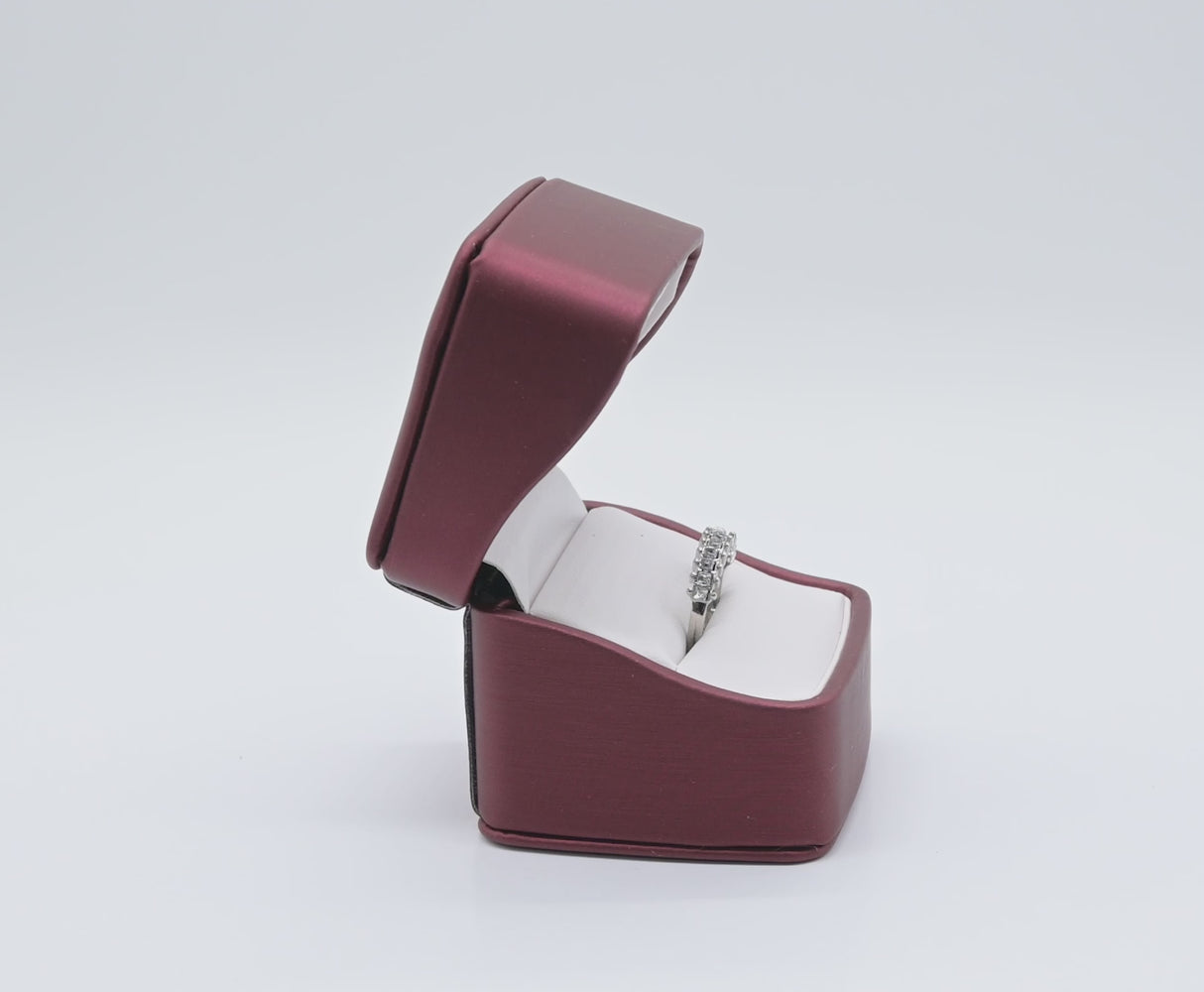 Premium Red Leatherette Ring Box - Pack of 12