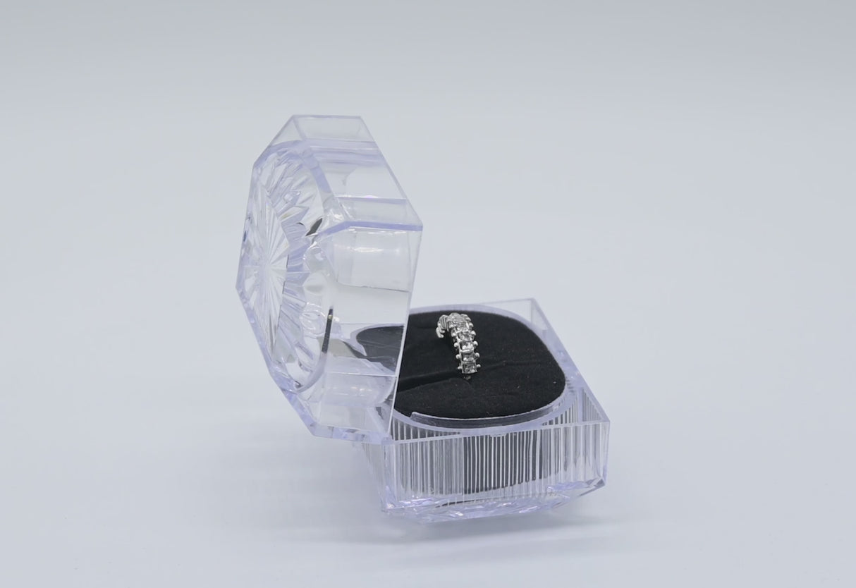 Clear Crystal Style Lucite Dual Jewelry Ring Boxes