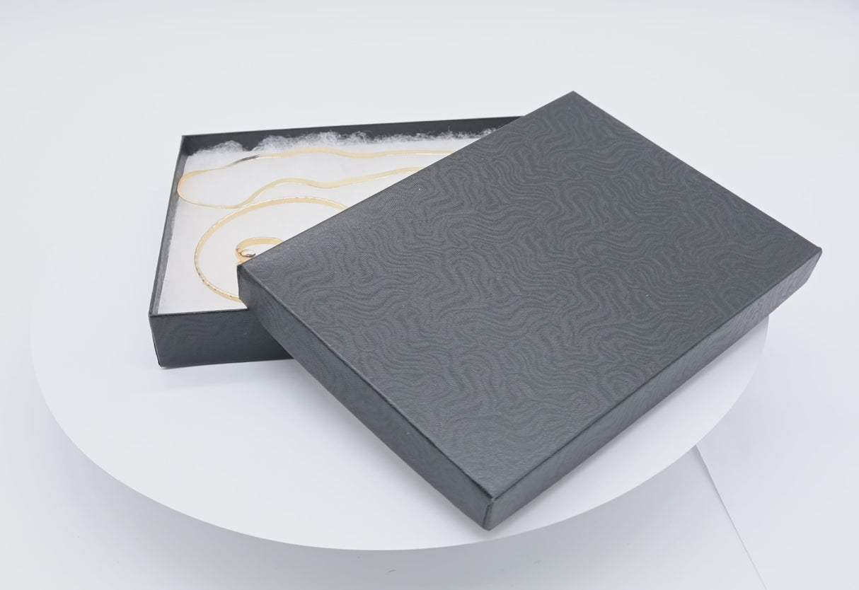 Swirl Black Cotton Filled Large Jewelry Gift Boxes #75