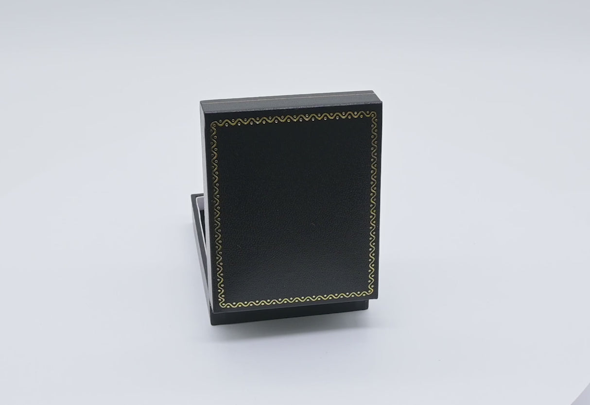Black Leatherette Earring / Pendant Box with Gold Trim - Pack 24