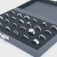 Black Leatherette Ring Travel Case - 24 Wide Slots