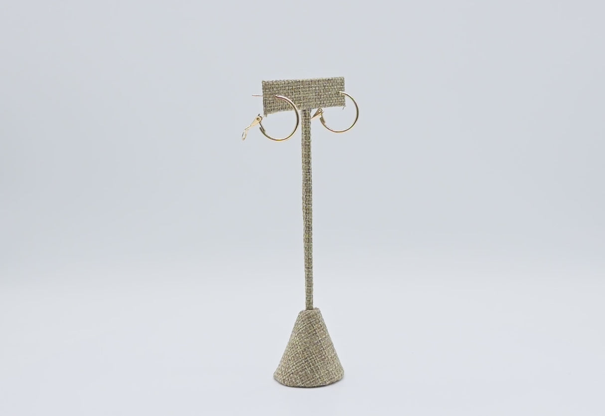 Brown Burlap Earring T-Stand for 1 Pair - 4.75" Tall