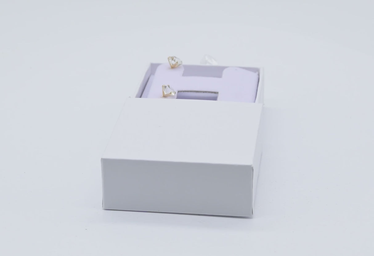 Matte White Paper Slide-Out Earring Box - 100 Pieces