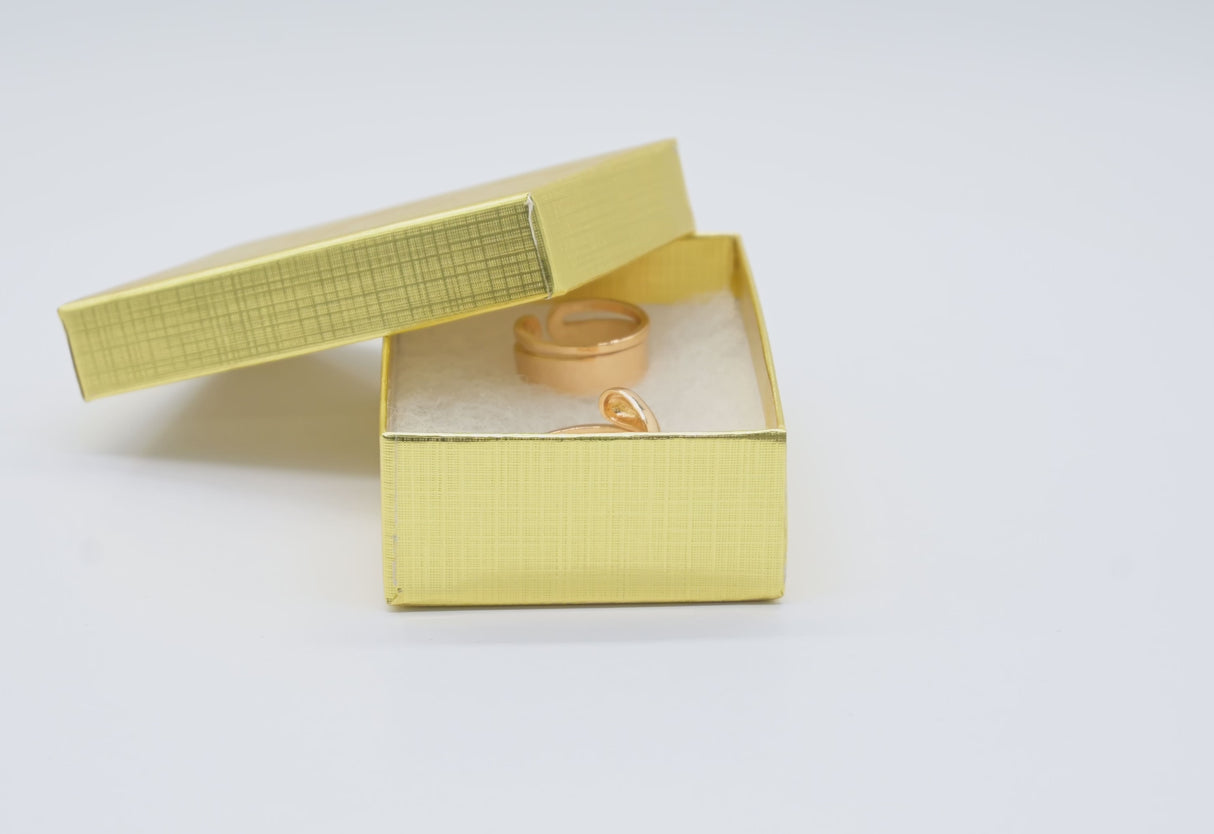 Textured Gold Cotton Filled Jewelry Gift Boxes #32