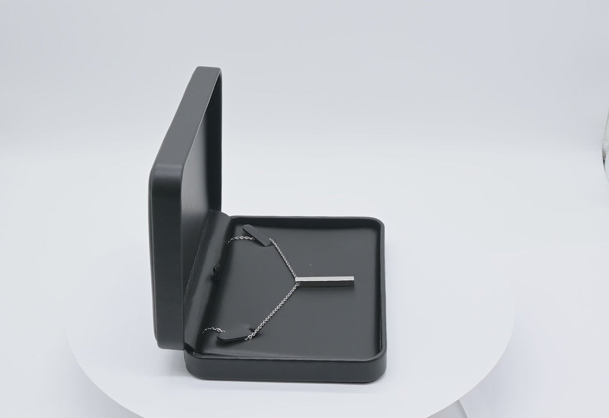 Black Rounded Corner Leatherette Large Necklace box