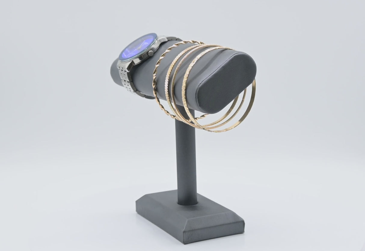 Steel Grey Oval Jewelry Bracelet / Watch T-Bar Stand