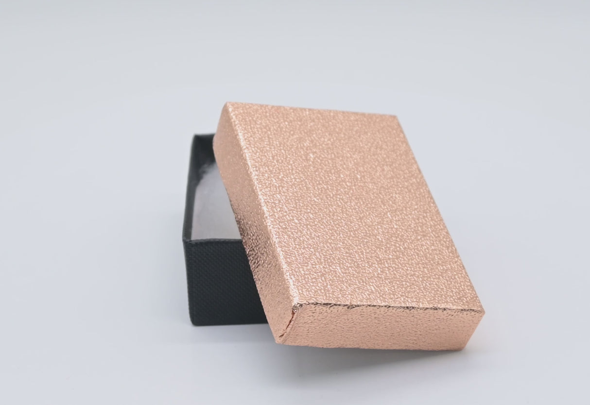 Textured Rose Gold Cotton Filled Jewelry Gift Boxes #32