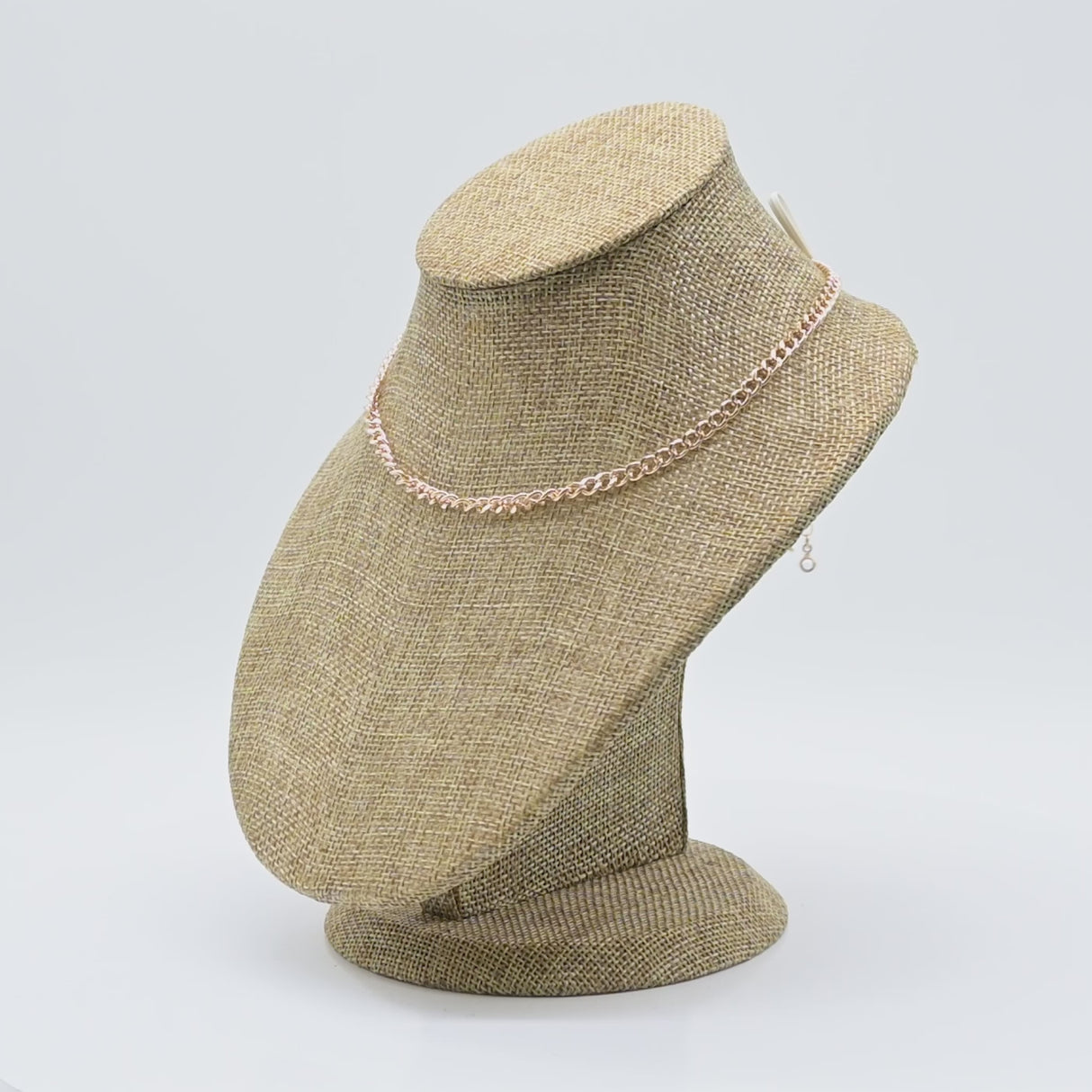 Burlap Jewelry Bust Display - 7.5" Necklace Stand with Curved Profile