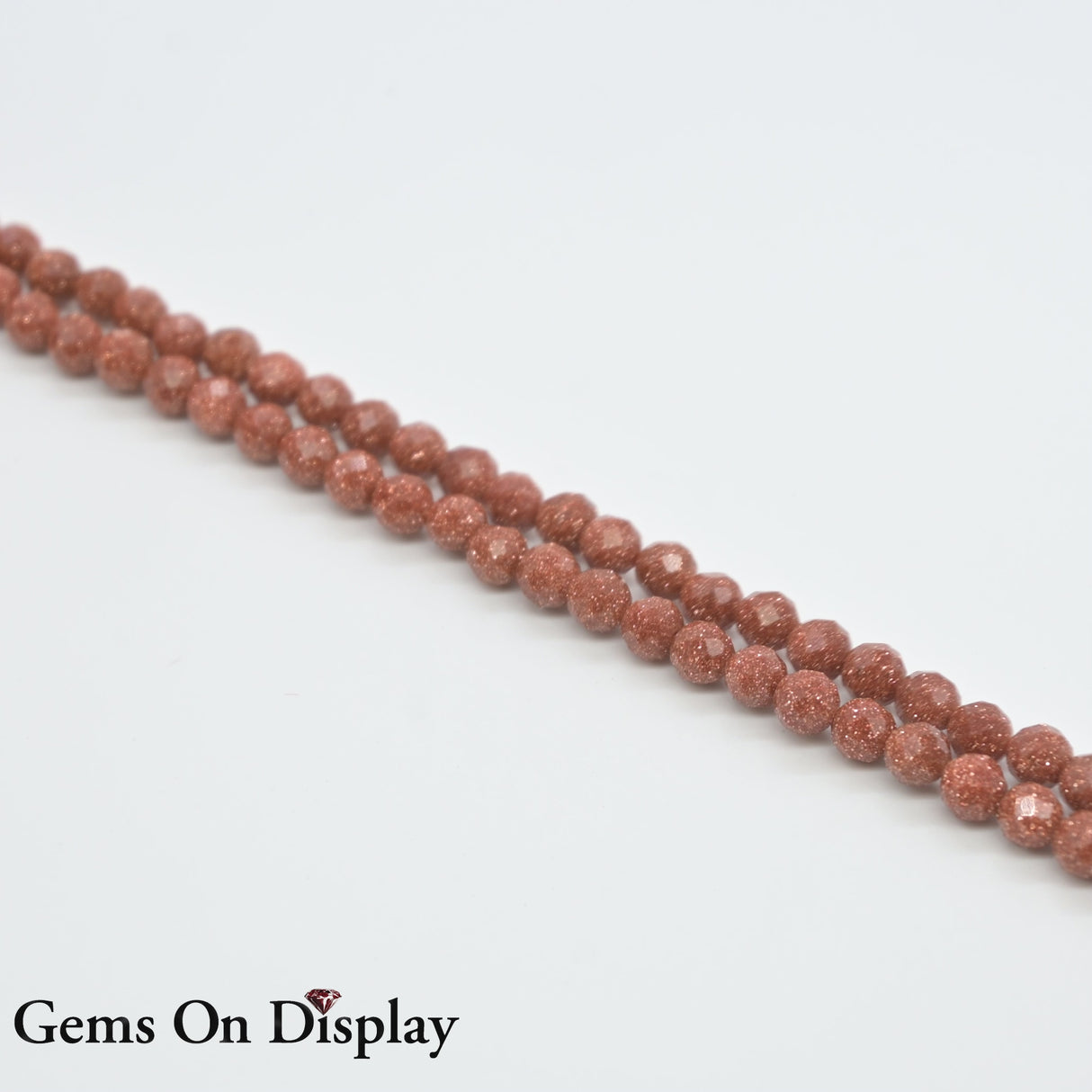 Goldstone Faceted Round Beads 4mm - 15" Strand