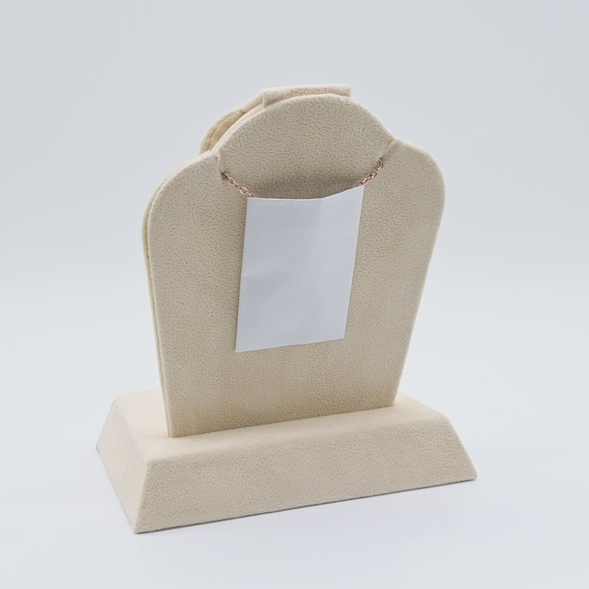 Beige Faux Suede Combination Jewelry Stand - Ring, Earring & Necklace