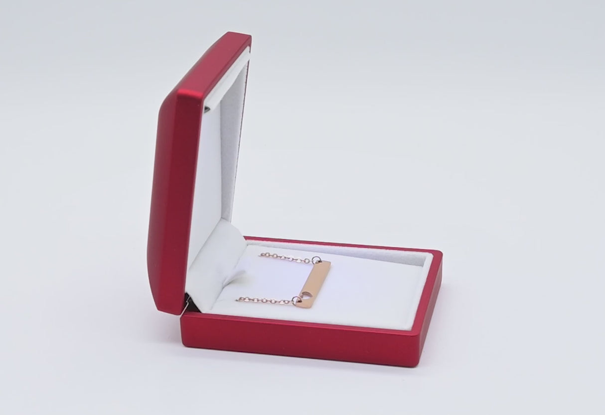 Red Soft Touch Lighted Pendant Box