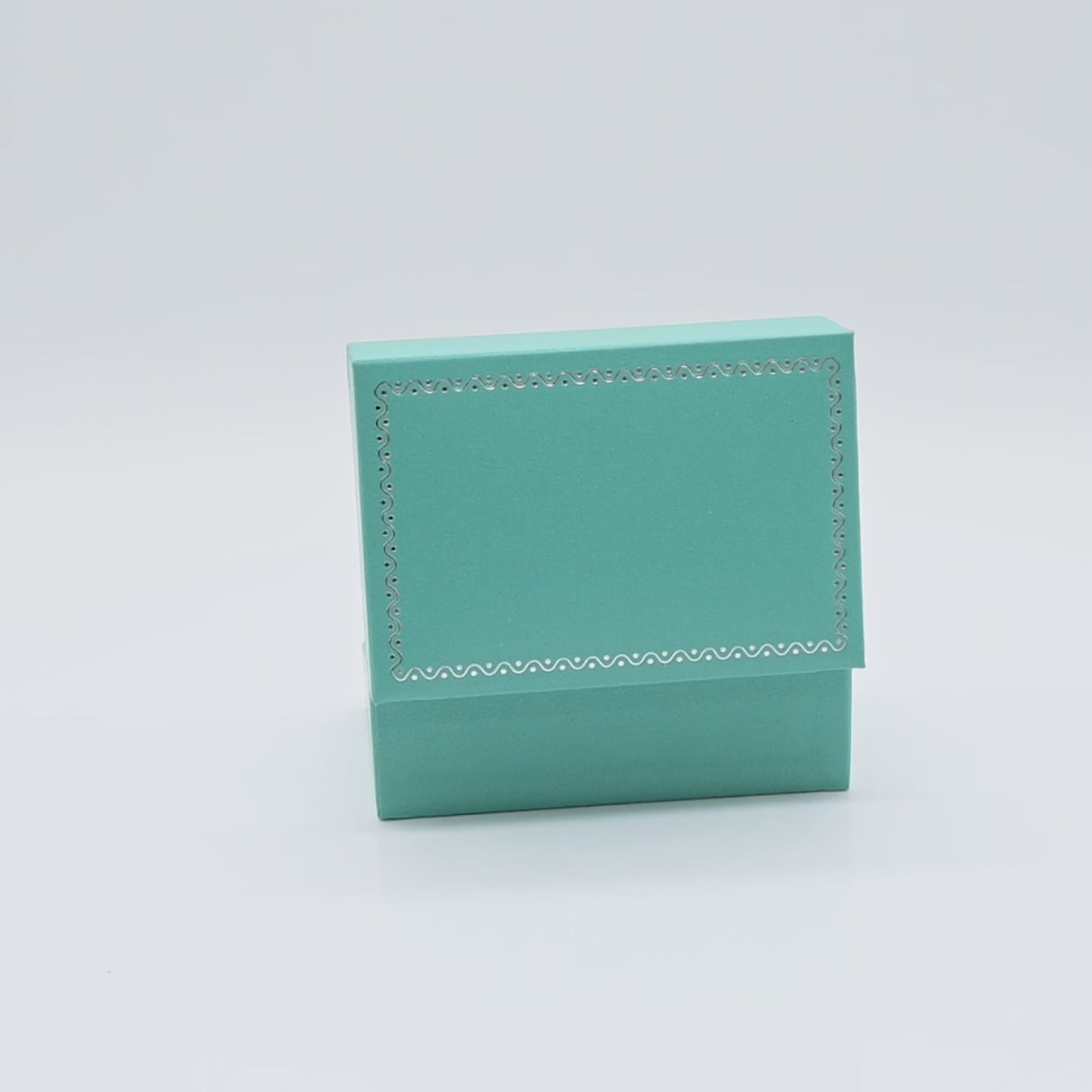 Teal Leatherette Double Ring Box with Silver Trim - Pack of 12