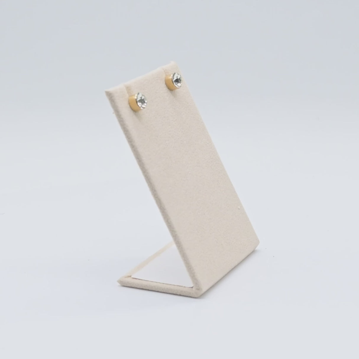 Beige Faux Suede Earring & Pendant Display Stand - 2½" × 3¼"