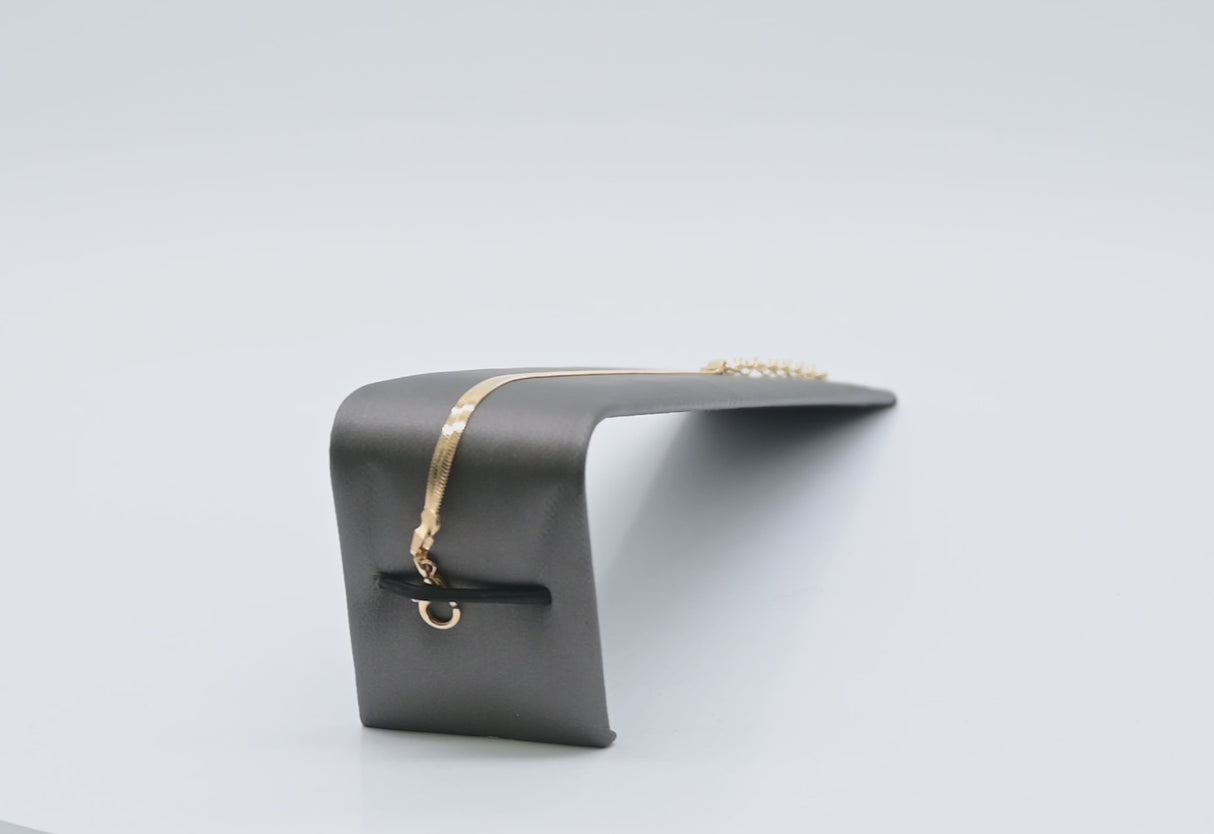 Steel Grey Leatherette Jewelry Bracelet / Watch Display Ramp