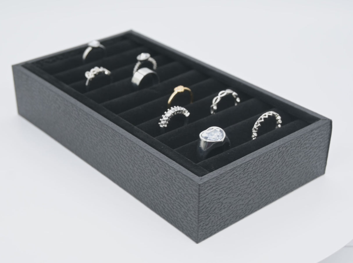 Black Leatherette 9-Slot Bangle Display Tray