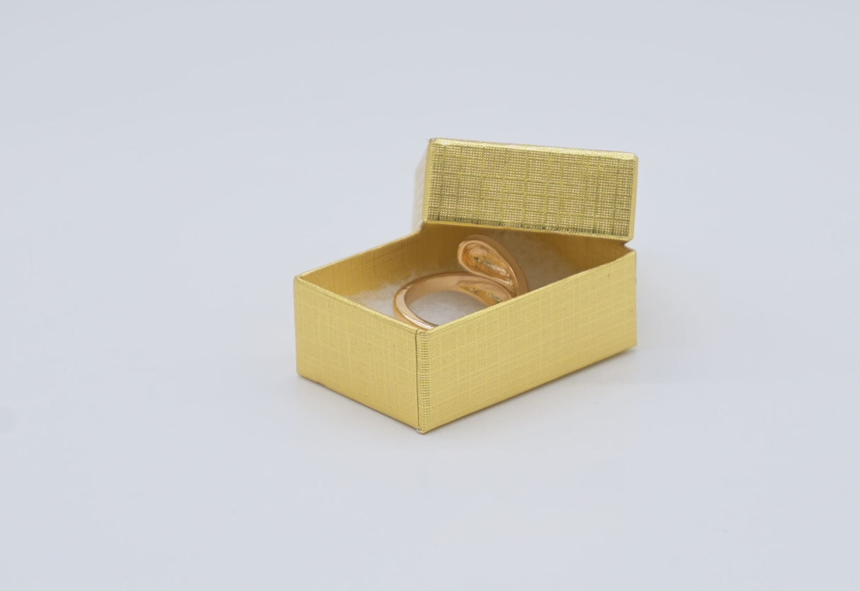 Textured Gold Cotton Filled Jewelry Gift Boxes #11