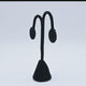 Black Velvet Earring Tree Display Stand, 4-3/4" Tall