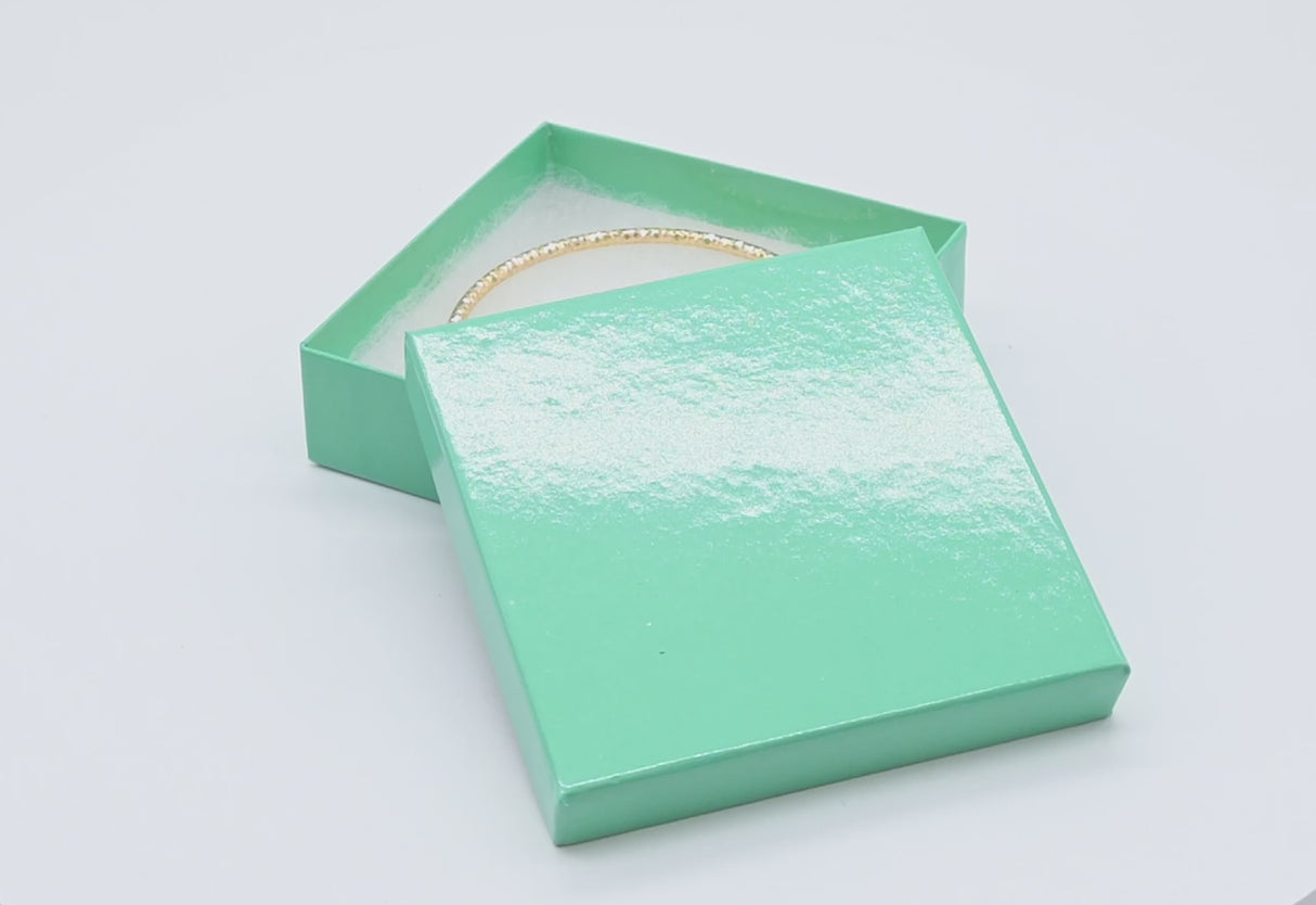 Teal Paper Cotton Filled Jewelry Gift Packaging Boxes #33