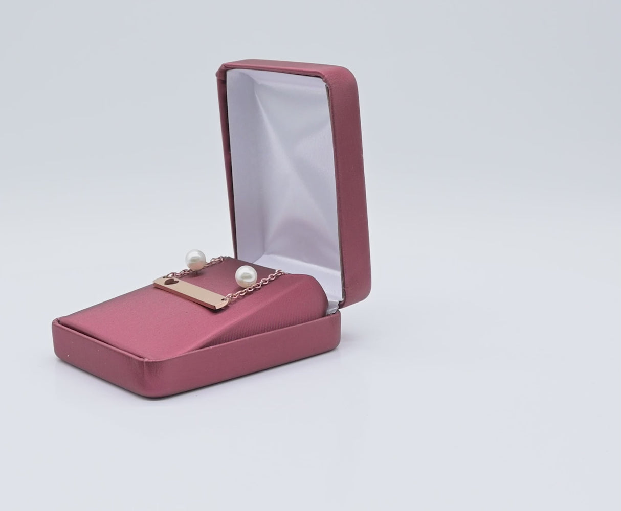 Burgundy Leatherette Jewelry Pendant or Earring Box