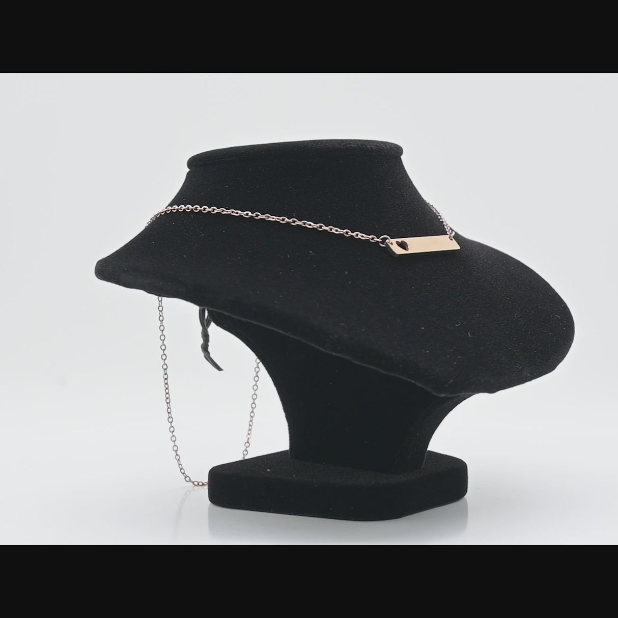 Black Velvet Short Jewelry Necklace Bust, 4-3/4" Tall