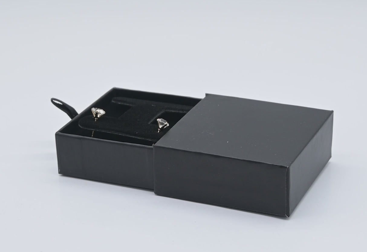 Matte Black Paper Slider Earring Box