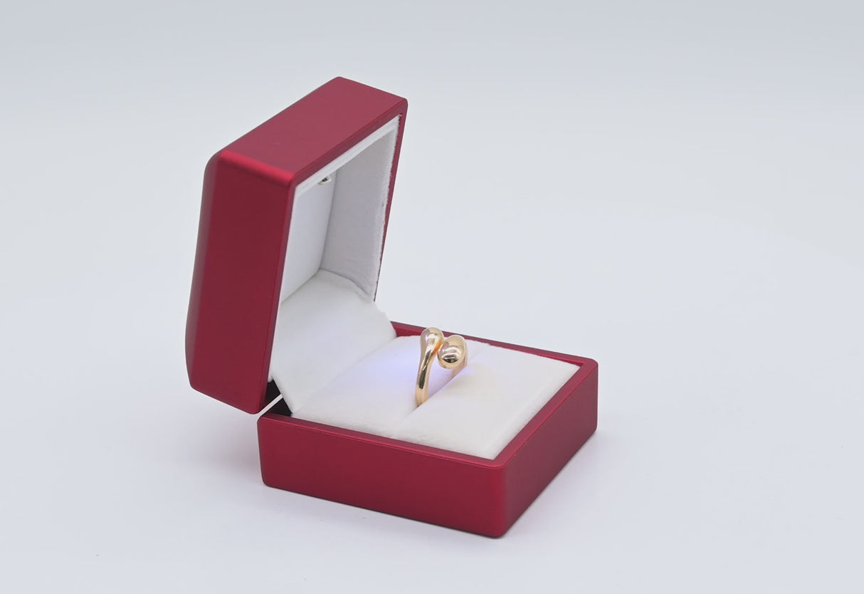 Red Soft Touch Lighted Ring Box