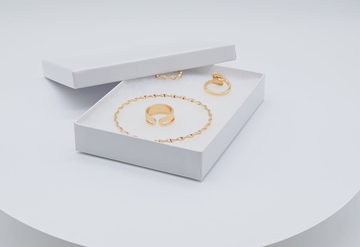 Glossy White Cotton Filled Jewelry Gift Boxes #53