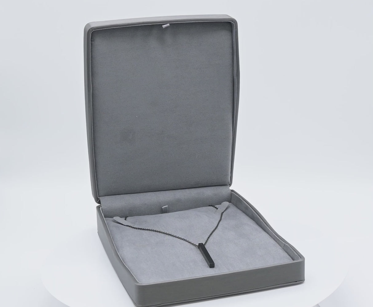 Premium Graphite Grey Leatherette Necklace Box