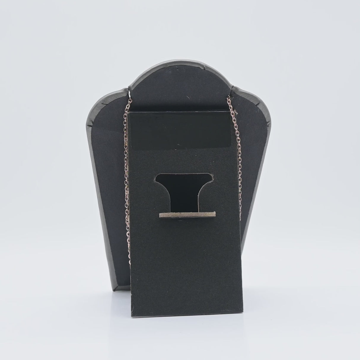 Steel Grey Leatherette Jewelry Necklace Easel, 5-1/4" Tall