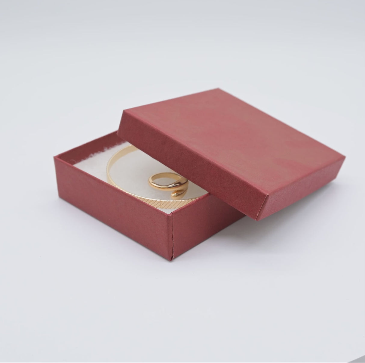 Premium Brick Red Cotton Filled Jewelry Gift Boxes #33
